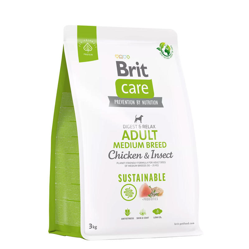 BRIT CARE POLLO E INSECTOS ADULTO RAZAS MEDIANAS.  PRESENTACIÓN 3KG