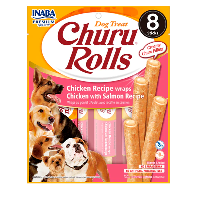 CHURU ROLLS DOG POLLO CON SALMON PRESENTACIÓN 8UN