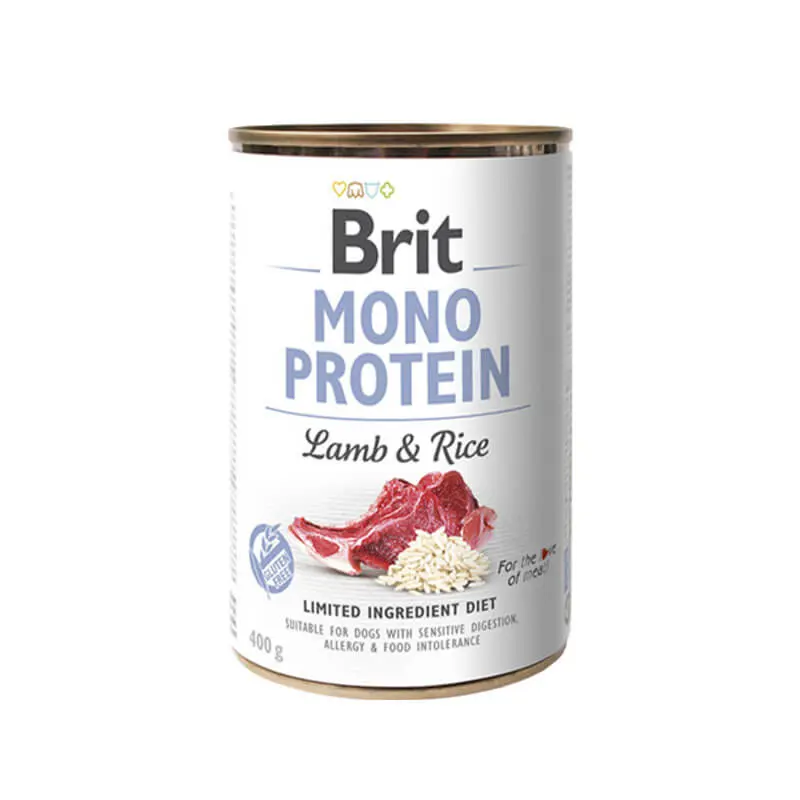 BRIT MONO PROTEIN CORDERO Y ARROZ. PRESENTACIÓN 400 GRS