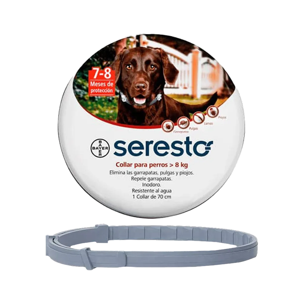 COLLAR SERESTO PARA PERROS. MASCOTAS CON UN PESO MAYOR A 8 KG 
