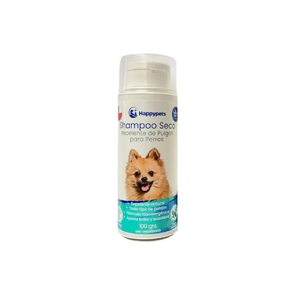 SHAMPOO SECO REPELENTE PARA PERRO. PRESENTACIÓN 100 GRS HAPPY PETS   