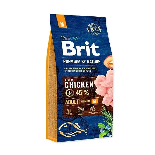 BRIT PREMIUM BY NATURE POLLO ADULTO RAZAS MEDIANAS. PRESENTACIÓN 15 KG 