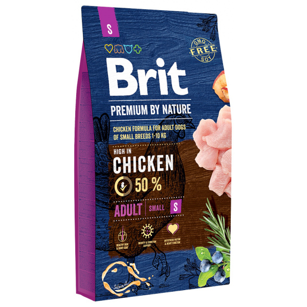 BRIT PREMIUM BY NATURE POLLO ADULTO RAZAS PEQUEÑAS. PRESENTACIÓN 8 KG