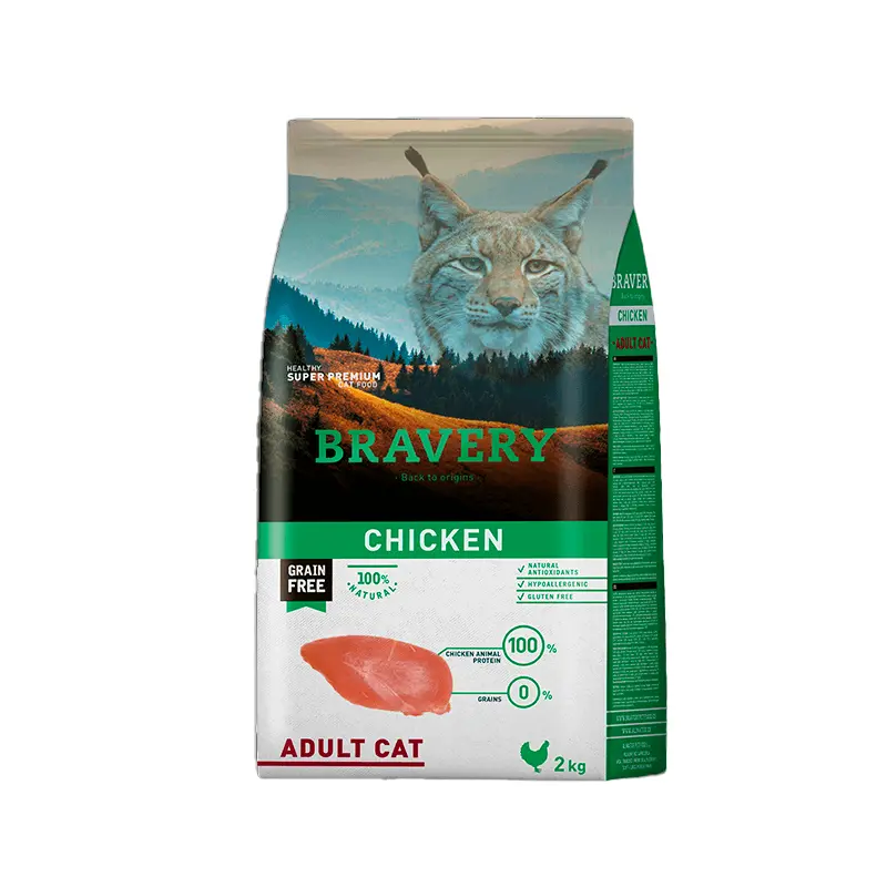 BRAVERY GATOS ADULTOS  POLLO. PRESENTACIÓN 2 KG