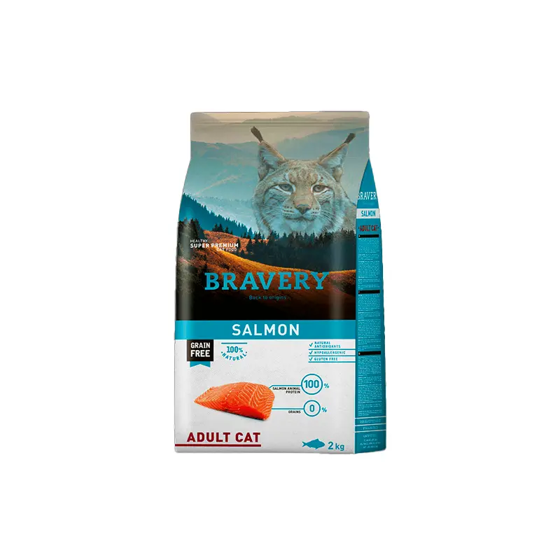 BRAVERY SALMON GATOS ADULTOS. PRESENTACIÓN 2 KG