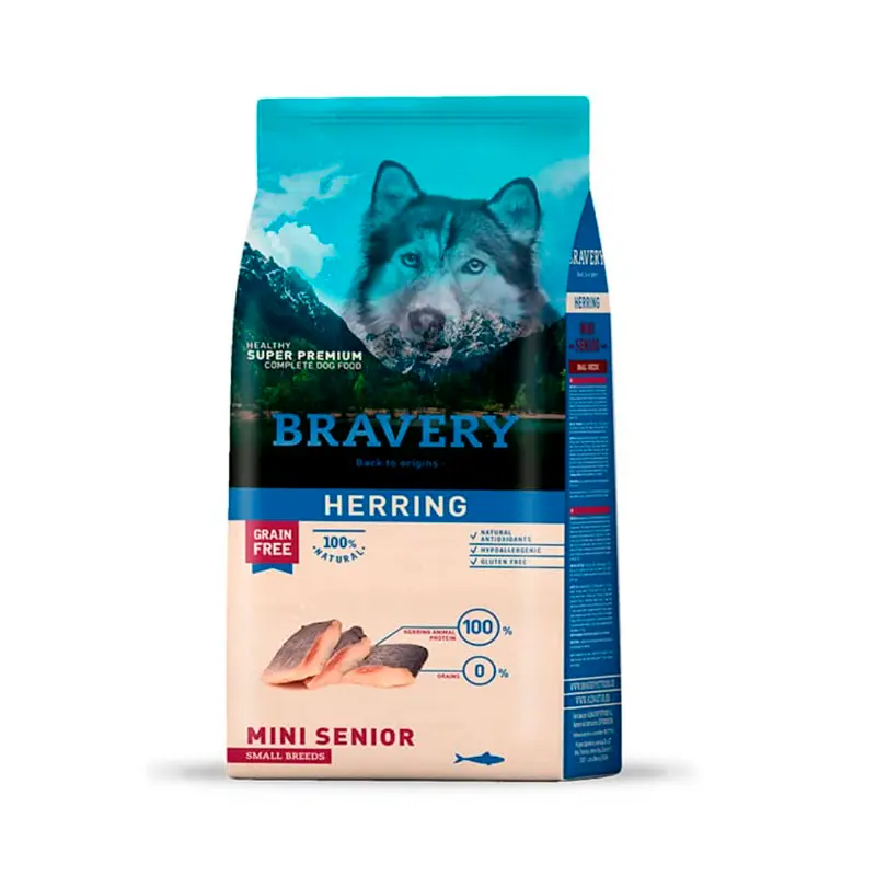 BRAVERY HERRING RAZAS PEQUEÑAS SENIOR. PRESENTACIÓN 2 KG