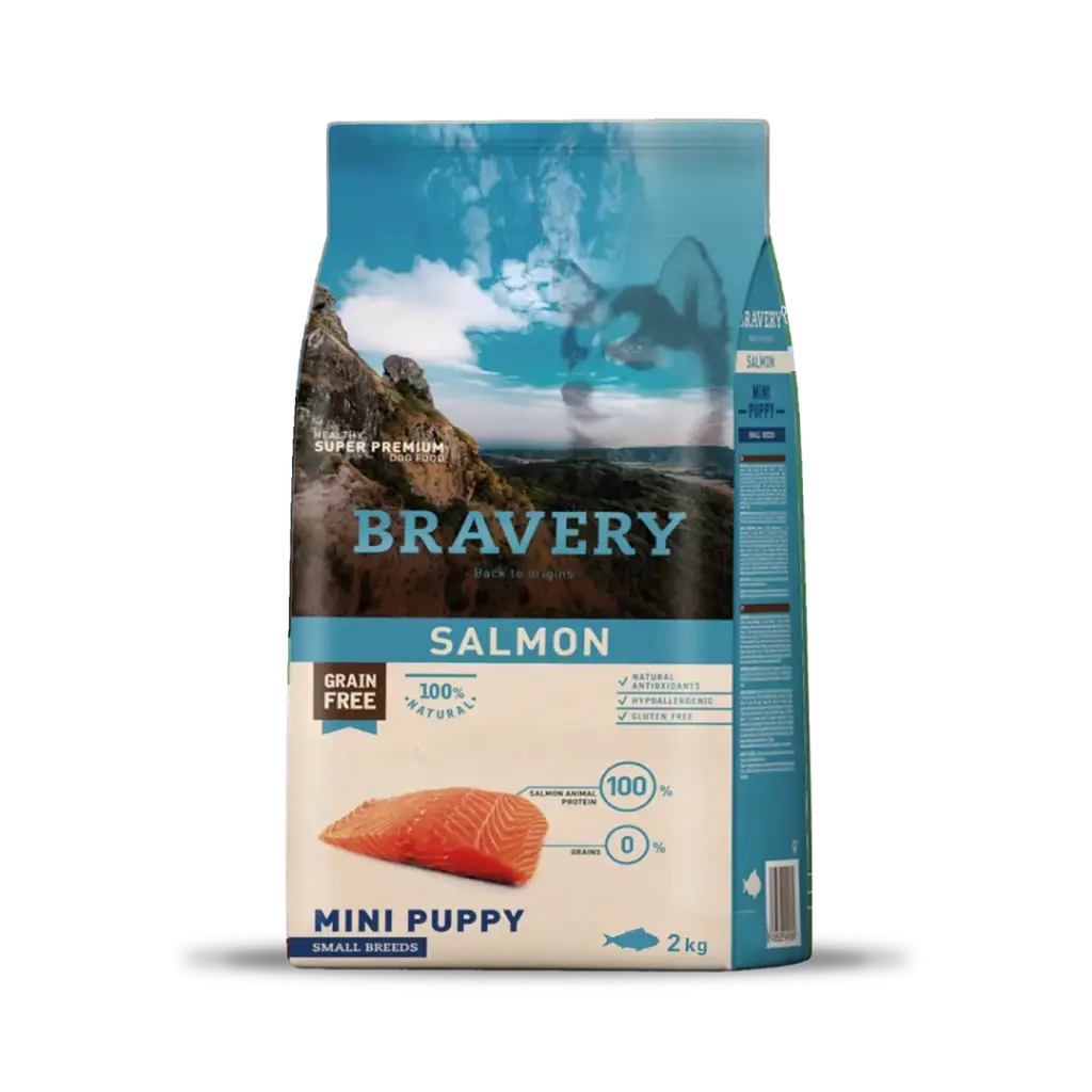 BRAVERY SALMÓN CACHORRO RAZAS PEQUEÑAS. PRESENTACIÓN 2 KG