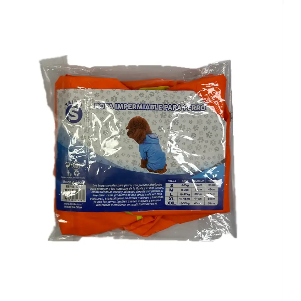 ROPA IMPERMEABLE PERRO TIPO PONCHO