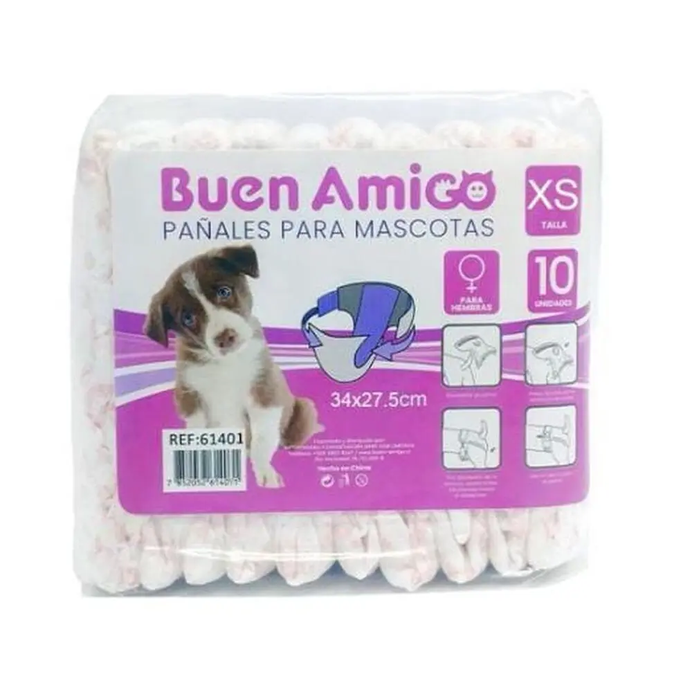 PAÑALESMASCOTA HEMBRA TALLA XS 34CMX 27.5CM