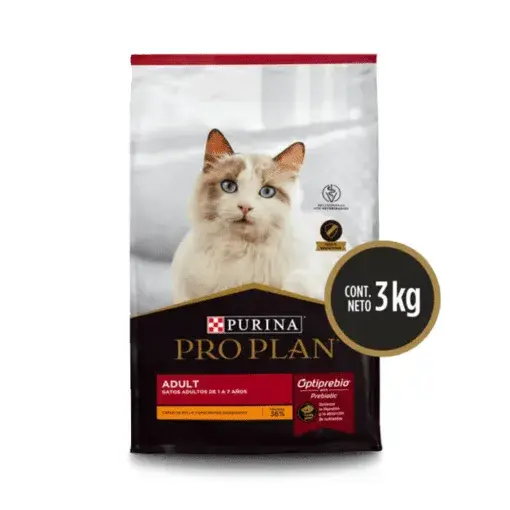 PRO PLAN GATOS ADULTOS DE 1 A 7 AÑOS. PRESENTACION 3 KG