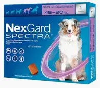 NEXGARD COMPRIMIDO DE PARA PERROS DE 15 A 30 KG. PRESENTACION 1 COMPRIMIDO MASTICABLE 15 MILIGRAMOS