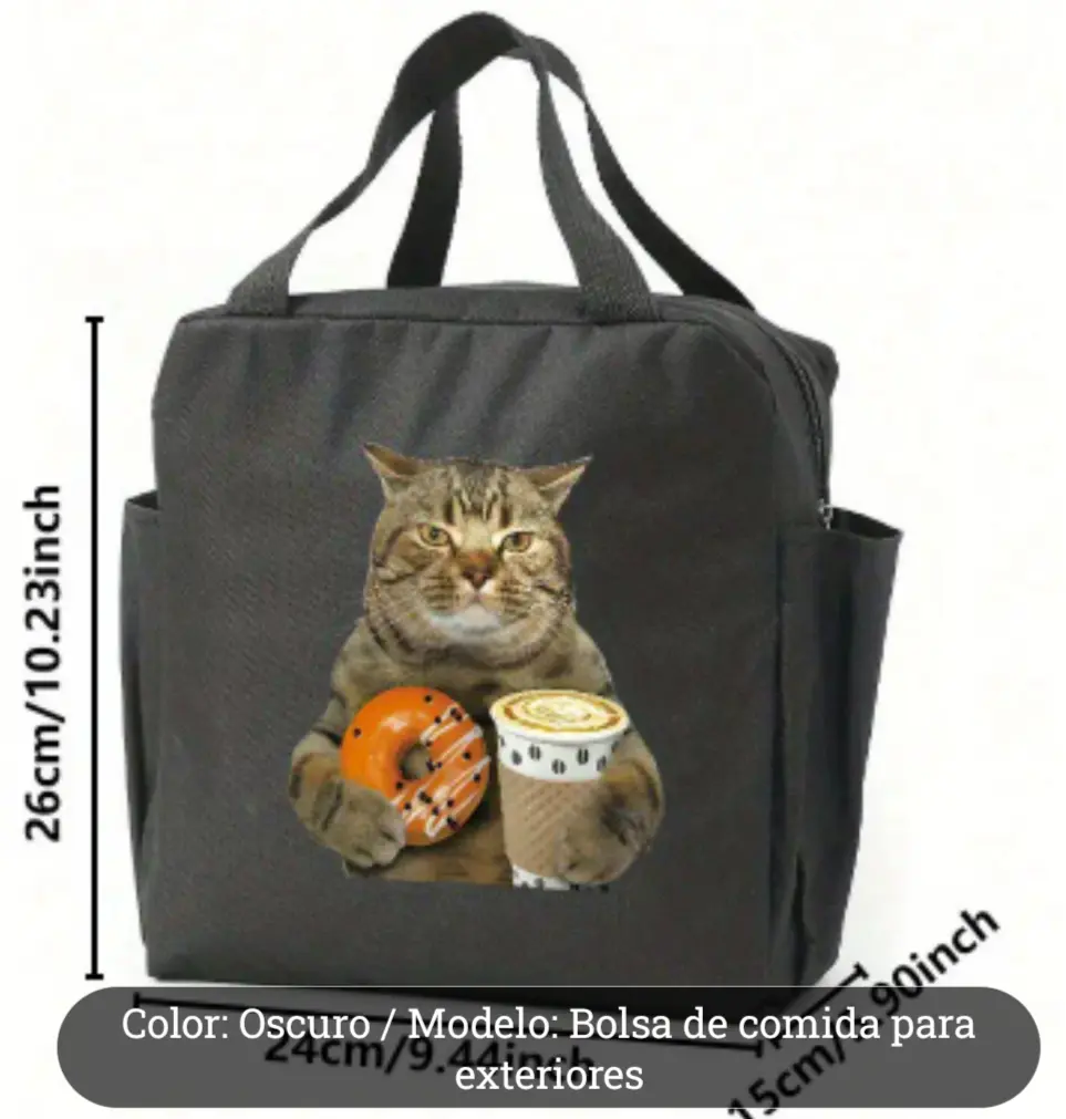 BOLSO TÉRMICO CARICATURA GATITO.