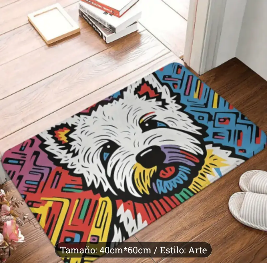 ALFOMBRA RECEPCIÓN WESTIE COLORIDA 50CMX80CM. 
