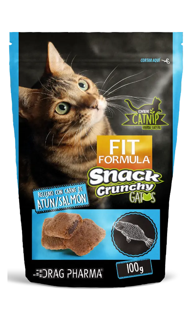 FIT FORMULA CRUNCHY_GATO SABOR ATUN/SALMON. PRESENTACIÓN 100 GRS
