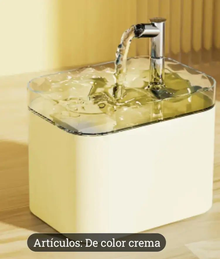FUENTE DE AGUA RECARGABLE. COLOR CREMA