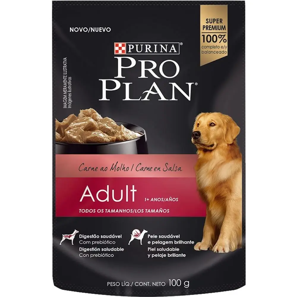PRO PLAN PERRO ADULTO SABOR CARNE. PRESENTACIÓN 100 GRS