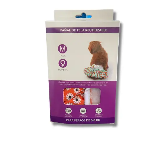 PAÑAL DE TELA REUTILIZABLE TALLA M HEMBRA CON FALDA
