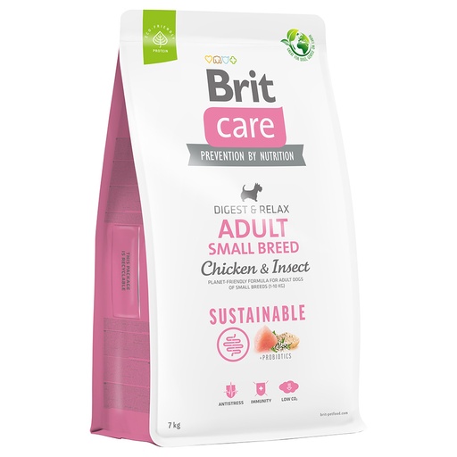 BRIT CARE ADULTO POLLO E INSECTOS RAZAS PEQUEÑAS. PRESENTACIÓN 7 KG