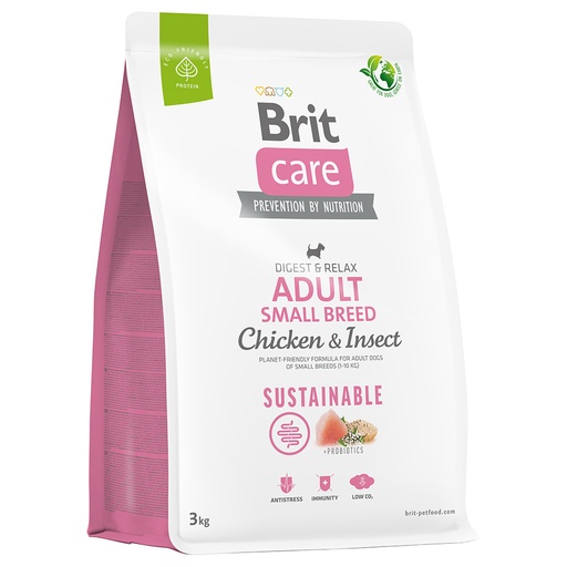 BRIT CARE ADULTO POLLO E INSECTOS RAZAS PEQUEÑAS. PRESENTACIÓN 3KG