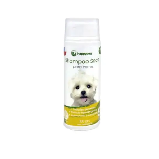 SHAMPOO SECO PARA PERRO_VAINILLA. PRESENTACIÓN 100 GRS HAPPY PETS 