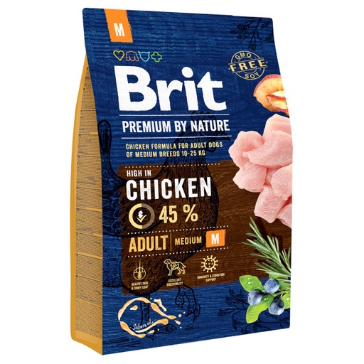 BRIT PREMIUM BY NATURE POLLO ADULTO. RAZAS MEDIANAS. PRESENTACIÓN 3 KG