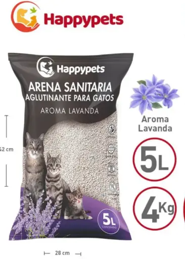 ARENA PARA GATOS AROMA LAVANDA. PRESENTACIÓN 5 KG