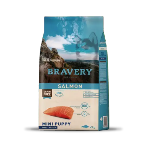 BRAVERY SALMÓN CACHORRO RAZAS PEQUEÑAS. PRESENTACIÓN 2 KG