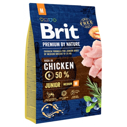 BRIT PREMIUM BY NATURE POLLO JUNIOR RAZAS MEDIANAS. PRESENTACIÓN 3 KG