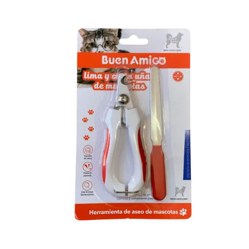 CORTA UÑAS Y LIMA MASCOTA BUEN AMIGO