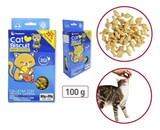GALLETA GATO ATUN CON POLLO. PRESENTACIÓN 100 GRS.