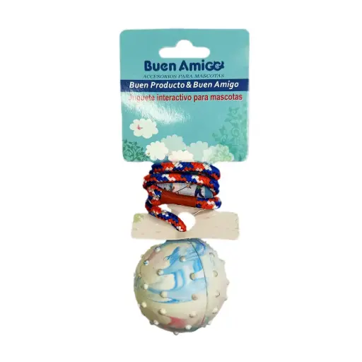 PELOTA DE GOMA BLANCA CON DIENTES