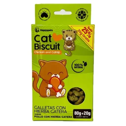 GALLETA GATO ATUN CON HIERBA GATERA. PRESENTACIÓN 100 GRS