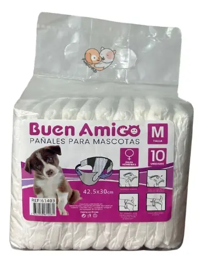PAÑALESMASCOTA HEMBRA TALLA M 42CMX30CM