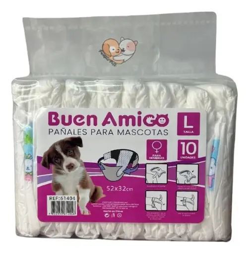 PAÑALES MASCOTA HEMBRA TALLA L  52CMX32CM