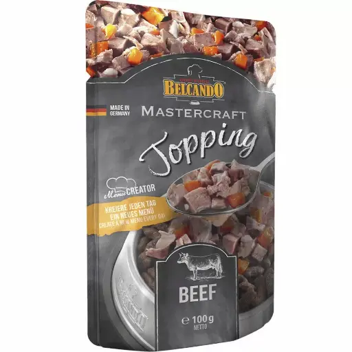 BELCANDO MASTERCRAFT TOPPING DE TERNERA CON ZANAHORIAS. PRESENTACIÓN 100 GRS