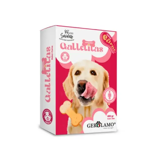 GEROLAMO GALLETAS PARA PERRO ADULTO SABOR CARNE. PRESENTACIÓN 460 GRS