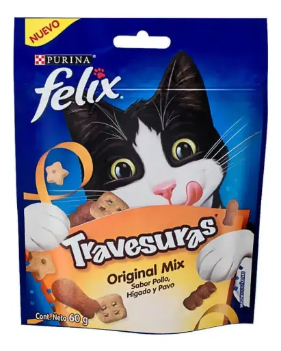 GALLETAS FELIX TRAVESURAS SABOR POLLO Y PAVO. PRESENTACIÓN 60 GRS
