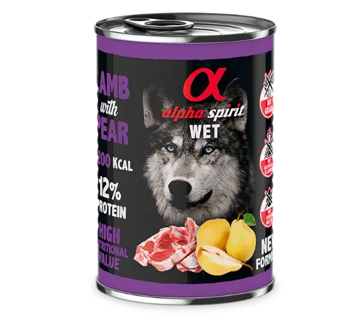ALPHA SPIRIT CORDERO CON PERA. PRESENTACIÓN 400 GRS