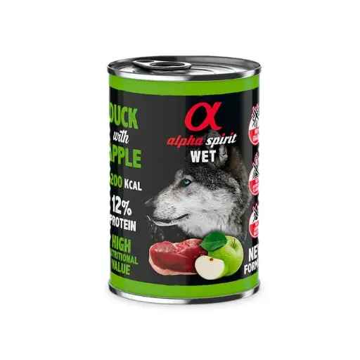 ALPHA SPIRIT PATO CON MANZANA. PRESENTACIÓN 400 GRS