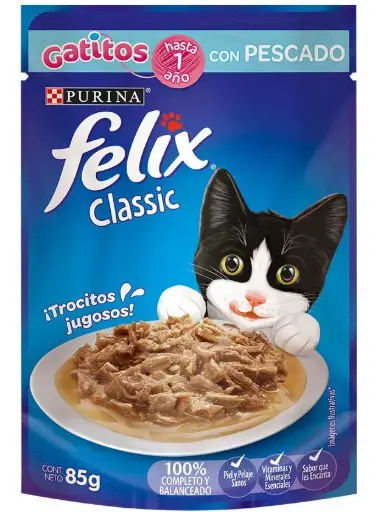 FELIX CLASICO GATITOS SABOR PESCADO. PRESENTACION 85 GRS