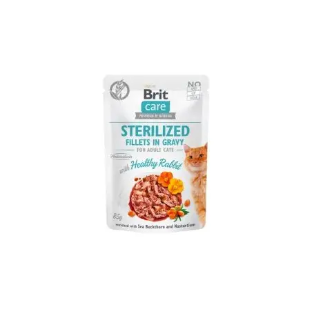 BRIT CARE GATOS ESTERILIZADOS FILETES EN SALSA PRESENTACION 85 GR