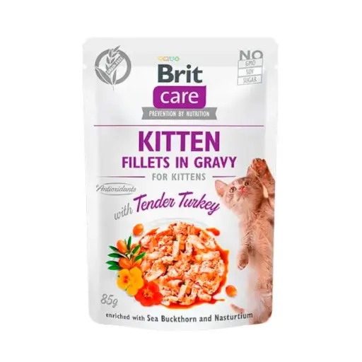 BRIT CARE GATOS FILETES EN SALSA PAVO PRESENTACION 85 G